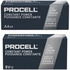 Duracell Procell AA 24 Pack, 9 Volt Batteries Pack of 12