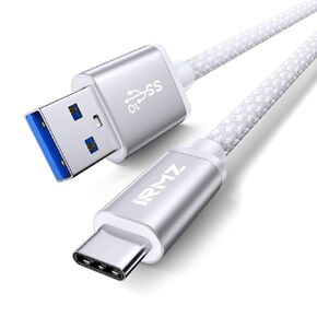 White USB C Data Cable, 3ft CarPlay USB 3.0 to USB C Cable 10Gbps High Speed Transfer, USB A to USBC Cord for iPhone 16/16 Plus/16 Pro/16 Pro Max, 15 Pro Max, Car Charger
