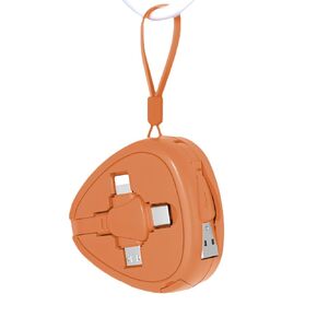 Three in One Charging Cable Cord 3 in 1 Retractable Cord，3.6 Feet，Hanging Rope is Convenient to Carry USB Cable Fast Charger Compatible IP/Type-C/Micro USB Devices (Black+Green+Orange+Purple)