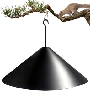 Fandature 19 Inch PP Squirrel Proof Baffle for Protecting Outside Pole Bird Feeders and Bird Houses, Pole Mount Raccoon and Squirrel Guard Stopper for Shepherd Hooks - Black, 1 Pack