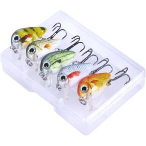 Fishing Lures, ABS Micro Fishing Bait Kit Mini Artificial Saltwater Fishing Bait for Freshwater Saltwater Fishing(Mixed Color)