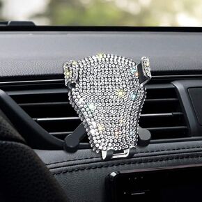 Bling Universal Smartphone Car Air Vent Mount Holder Cradle Compatible with iPhone 11 Pro iPhone XR XS Max 8 Plus 7 6s 6 Galaxy S10 E S9 S8 Plus Edge,Note 10 9,Pixel 3 XL,LG & Other Smartphone, White