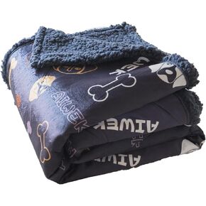 Dog Blanket Soft Fleece Dog Blankets for Large Dogs, Fluffy Flannel Pet Cat Puppy Blanket Mat Cover for Bed Couch Cute Paw Print Throw Blanket for Dogs Grey 60 * 50 in