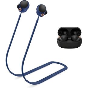 WOFRO Anti-Lost Strap for Sony WF-1000XM4 Earbuds, Sports Anti-Slip Soft Silicone Lanyard Accessories Compatible with Sony WF-1000XM4 True Wireless Headphones Neck Rope Cord (Black)