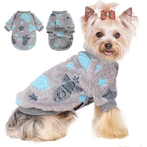 XS Dog Sweater XS Dog Sweater Glow in The Dark Girl Pink Small Dog Sweater Fleece Dog Clothes Winter Soft Thickening Warm Puppy Clothes for Small Dogs Girl & Boy Teacup Dog Yorkie Chihuahua （XS，Pink）