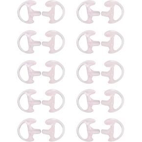 Silicon Earmold Ear pier Replacement Earmold Earbud Earplug for Motorola Kenwood Two-Way Radio Law Enforcement Earpiece Air Acoustic Coil Tube Audio Kits (Pink Small 10PCS)