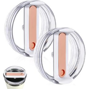 40 OZ Tumbler Lids Fit for Stanley Cup, Replacement Lids Fit for Stanley Adventure Quencher Travel Tumbler 40 OZ, Clear Spill Proof Tumbler Cover for Stanley Cup Accessories (2 Pack, White)