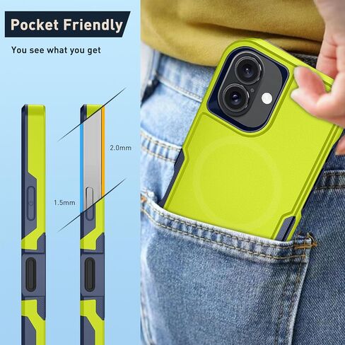 حافظة مغناطيسية لهاتف iPhone 16، [متوافقة مع MagSafe] [حافظة بمشبك حزام]، مع واقي شاشة من الزجاج المقوى 2X، غطاء هاتف لهاتف iPhone 16 6.1 بوصة (مشبك حزام أزرق داكن-MAG) in Kuwait