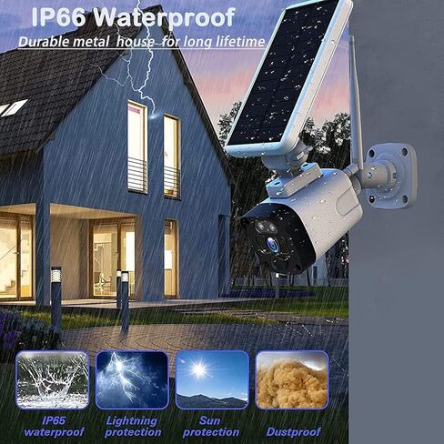 Camcamp 2.5K Solar Security Cameras Wireless Outdoor,Solar Home Security Camera System,Forever Power,2-Way Audio,100% Wire-Free,Night Vision,PIR Motion Detection,Cloud/SD Storage,IP66 Waterproof,2PCS in Kuwait