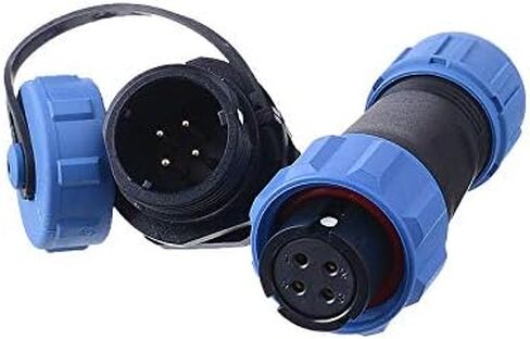 SP13 Aviation Connector M13 Female Plug + Circular Male Socket Φ13mm Outdoor Waterproof IP68 Plastic Connectors with Cap Panel Mount Gold Plated 4 Pin for Industrial Device Power Signal in Saudi Arabia