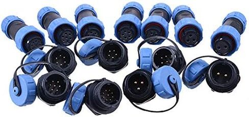 SP13 Aviation Connector M13 Female Plug + Circular Male Socket Φ13mm Outdoor Waterproof IP68 Plastic Connectors with Cap Panel Mount Gold Plated 4 Pin for Industrial Device Power Signal in Saudi Arabia