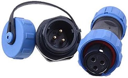 SP13 Aviation Connector M13 Female Plug + Circular Male Socket Φ13mm Outdoor Waterproof IP68 Plastic Connectors with Cap Panel Mount Gold Plated 4 Pin for Industrial Device Power Signal in Saudi Arabia