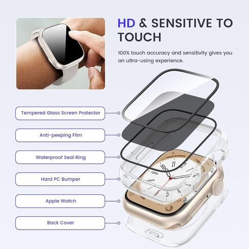 Goton Privacy Waterproof Case for Apple Watch 44mm Series 6/5/4/SE in Saudi Arabia