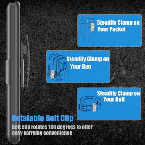 Tekcoo for Moto G Pure Case, for Motorola Moto G Pure 2021 Holster Clip, [Tstraw] Hard Shell [Built-in Kickstand] Secure Locking Belt Swivel Clip Defender Carrying Full Body Slim Case Cover Black in Saudi Arabia