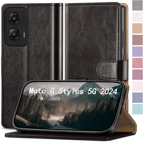 for Moto G Stylus 5G 2024 Phone case[RFID Blocking Leather],[3 Credit Card Slot] Flip Folio Book Shockproof Protector,Holder Stand Cases,Women Men for Stylus 5G 2024 Wallet Cover,Light Brown in Saudi Arabia
