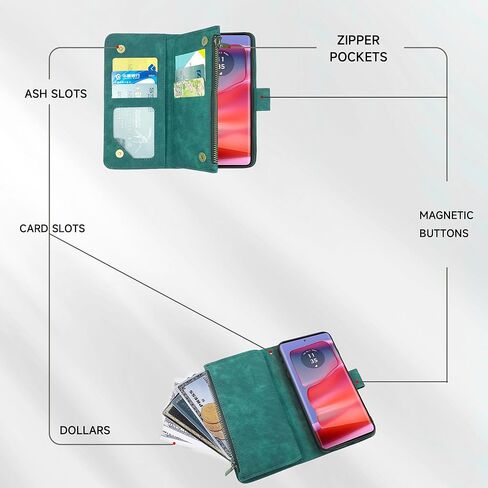 Compatible with Moto Edge 50 Pro 5G Wallet Case and Premium Vintage Leather Flip Credit Card Holder Stand Cell Phone Cover for Moto Edge 50 Pro 5G Men Women Brown in Kuwait