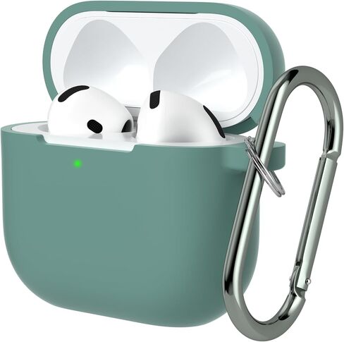 AZF for AirPods 4th Generation Case,Compatible with AirPods 4th Gen (2024) (USB-C), Compatible with MagSafe, Military Grade Soft Silicone Drop Protection Case（with Keychain） (Black) in Saudi Arabia