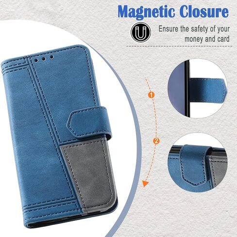 Case for Galaxy A11, Wallet Case for Samsung Galaxy A11, PU Leather Magnetic Cover with TPU Shockproof Interior Bumper, Blue in Saudi Arabia