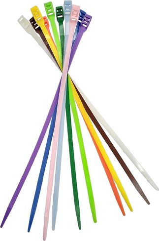 14" Low Profile Cable Ties - 100 Pack (Multicolor) in Kuwait