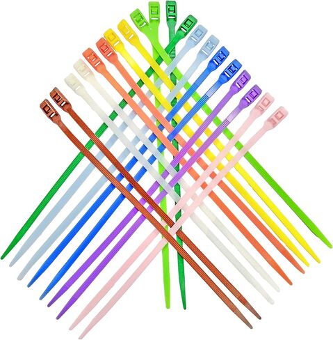 14" Low Profile Cable Ties - 100 Pack (Multicolor) in Kuwait