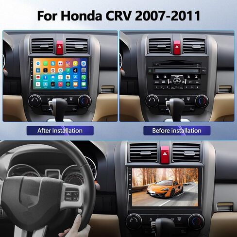 ستيريو سيارة Android 13 لسيارة Honda CRV 2007-2011، شاشة لمس 9 بوصة 2 Din راديو ستيريو للسيارة داخل لوحة القيادة نظام تحديد المواقع العالمي (GPS) مع رابط مرآة بلوتوث واي فاي FM/RDS USB SWC MIC كاميرا احتياطية 1G+32G in Kuwait