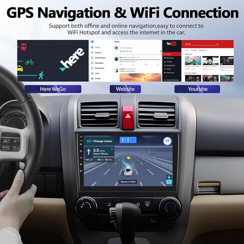 ستيريو سيارة Android 13 لسيارة Honda CRV 2007-2011، شاشة لمس 9 بوصة 2 Din راديو ستيريو للسيارة داخل لوحة القيادة نظام تحديد المواقع العالمي (GPS) مع رابط مرآة بلوتوث واي فاي FM/RDS USB SWC MIC كاميرا احتياطية 1G+32G in Kuwait