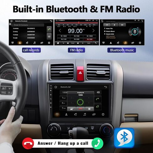 ستيريو سيارة Android 13 لسيارة Honda CRV 2007-2011، شاشة لمس 9 بوصة 2 Din راديو ستيريو للسيارة داخل لوحة القيادة نظام تحديد المواقع العالمي (GPS) مع رابط مرآة بلوتوث واي فاي FM/RDS USB SWC MIC كاميرا احتياطية 1G+32G in Kuwait