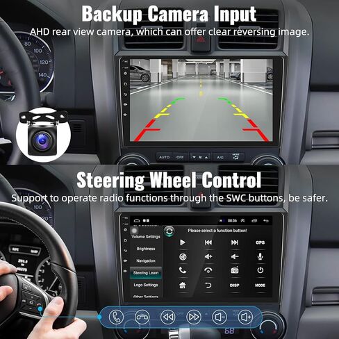 ستيريو سيارة Android 13 لسيارة Honda CRV 2007-2011، شاشة لمس 9 بوصة 2 Din راديو ستيريو للسيارة داخل لوحة القيادة نظام تحديد المواقع العالمي (GPS) مع رابط مرآة بلوتوث واي فاي FM/RDS USB SWC MIC كاميرا احتياطية 1G+32G in Kuwait
