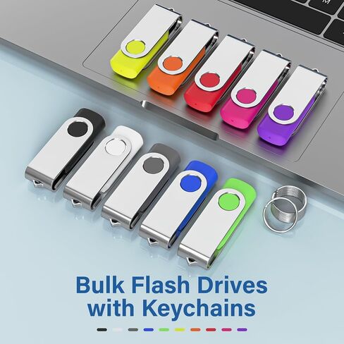 20Pack 2GB USB 2.0 Flash Drive with Keychains,Swivel USB Thumb Drives Memory Stick USB Drive for PC Laptop Computer (Black) in Saudi Arabia