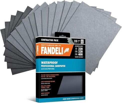 Fandeli | Waterproof Sandpaper | 1500 Grit | 25 Sheets 9'' x 11'' | For Car Polishing, Wooden Furniture Sanding and Metal Sanding | Water Resistant in Kuwait