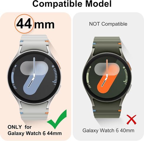 Screen Protector for Samsung Galaxy Watch 7 44mm Case,[Turning into Ultra 47mm Upgrade] 2 Pack Hard PC Frosted Case Tempered Film Replacement Cover for Samsung Galaxy Watch 7 Accessories(Black+Black) in Kuwait