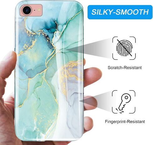luolnh Compatible with iPhone Se 2022 Case,iPhone Se 2020,iPhone 7 8 Case,Bling Glitter Sparkle Marble Design Bumper Glossy Cover Case for iPhone Se 2020 6 7 8(Abstract Purple&Quicksand) in Saudi Arabia