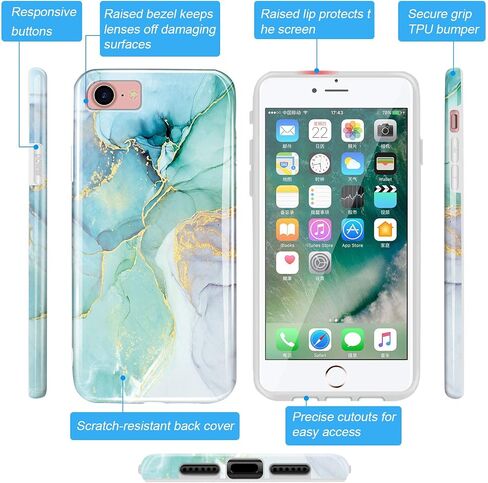 luolnh Compatible with iPhone Se 2022 Case,iPhone Se 2020,iPhone 7 8 Case,Bling Glitter Sparkle Marble Design Bumper Glossy Cover Case for iPhone Se 2020 6 7 8(Abstract Purple&Quicksand) in Saudi Arabia