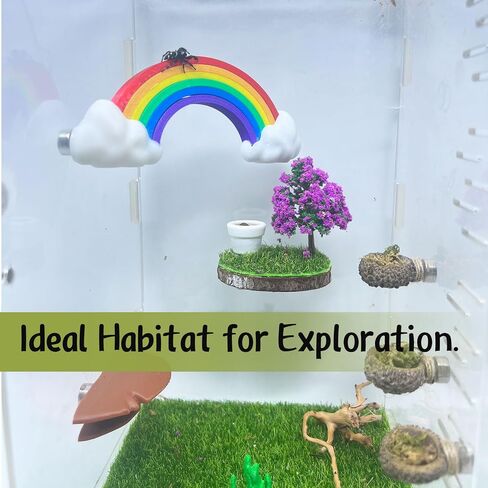 Jumping Spider Hidden Rainbow Bridge, Magnetic Jumping Spider Cloud Rainbow Platform, 3D Printed Spider Climbing Fence Accessories, Suitable for All Kinds of Small Insect Habitats (Small) in Saudi Arabia