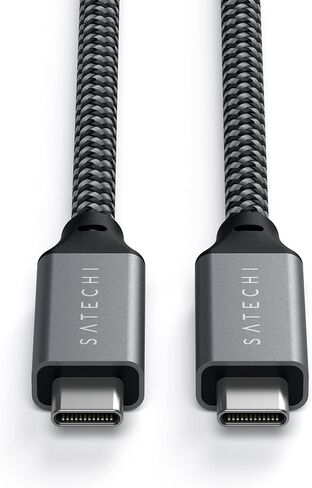 كابل Satechi USB C إلى USB C 4.0 Pro، توصيل طاقة 140 وات، دقة 8K @ 60 هرتز، 4K @ 120 هرتز شاشة فردية أو 4K @ 60 هرتز، نقل بيانات 40 جيجابت في الثانية، متوافق مع أجهزة 2.0 USB C (10 بوصة/25 سم) in Saudi Arabia