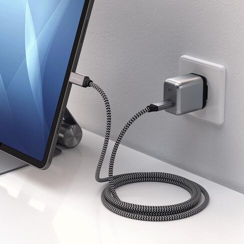 كابل Satechi USB C إلى USB C 4.0 Pro، توصيل طاقة 140 وات، دقة 8K @ 60 هرتز، 4K @ 120 هرتز شاشة فردية أو 4K @ 60 هرتز، نقل بيانات 40 جيجابت في الثانية، متوافق مع أجهزة 2.0 USB C (10 بوصة/25 سم) in Saudi Arabia
