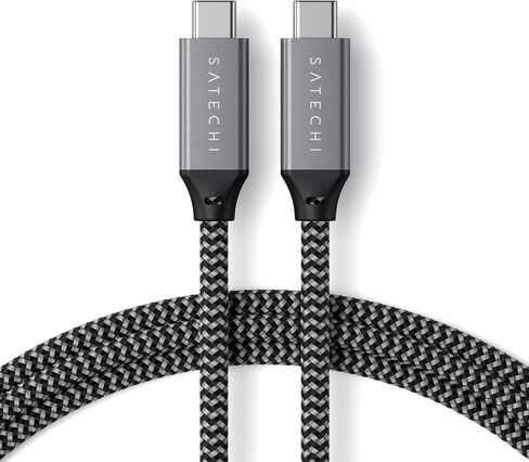 كابل Satechi USB C إلى USB C 4.0 Pro، توصيل طاقة 140 وات، دقة 8K @ 60 هرتز، 4K @ 120 هرتز شاشة فردية أو 4K @ 60 هرتز، نقل بيانات 40 جيجابت في الثانية، متوافق مع أجهزة 2.0 USB C (10 بوصة/25 سم) in Saudi Arabia