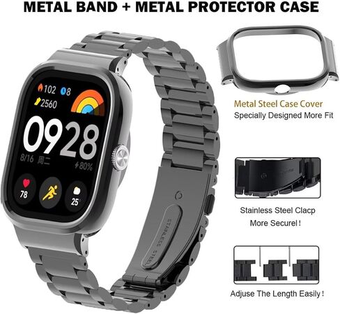 Compatible for Xiaomi Redmi Watch 4 Bands,Stainless Steel Metal Replacement Strap Bracelet Watchband Accessories for Redmi Watch 4 Smartwatch in Saudi Arabia