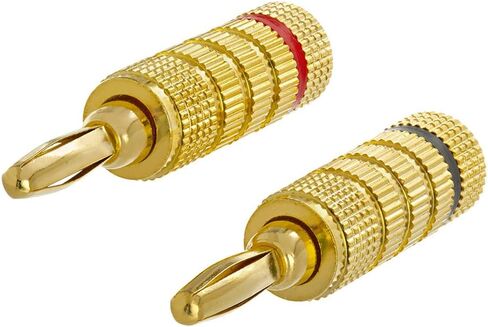 Cmple - Open Screw Type, Speaker Banana Plugs, 1 Pair, Male to Female Audio Connector for Amplifiers - Gold in Saudi Arabia