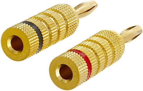 Cmple - Open Screw Type, Speaker Banana Plugs, 1 Pair, Male to Female Audio Connector for Amplifiers - Gold in Saudi Arabia