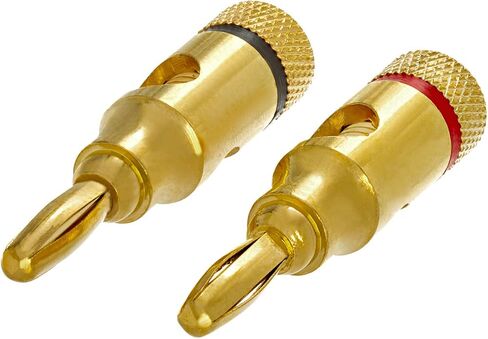 Cmple - Open Screw Type, Speaker Banana Plugs, 1 Pair, Male to Female Audio Connector for Amplifiers - Gold in Saudi Arabia