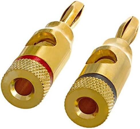 Cmple - Open Screw Type, Speaker Banana Plugs, 1 Pair, Male to Female Audio Connector for Amplifiers - Gold in Saudi Arabia
