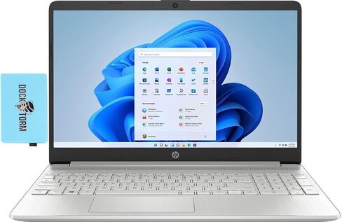 HP 15s 15.6" HD Business Laptop (4-Core Intel Celeron N4120, 8GB RAM, 512GB PCIe SSD, Intel UHD 600, WiFi, Bluetooth, Webcam, Win 10 Pro) w/DKZ Hub USB Port Expander in Saudi Arabia