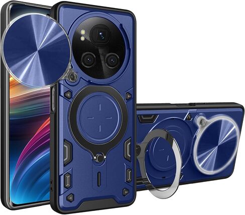 Ysnzaq Armor Case for Honor Magic 6 Pro (Not Magic 6), Lens Sliding Phone Cover with Magnetic Coil Bracket for Honor Magic 6 Pro CQ Purple in Kuwait