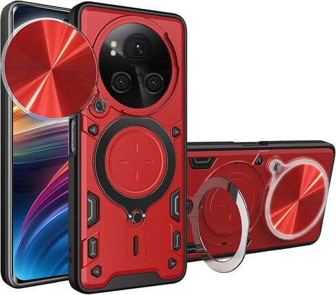 Ysnzaq Armor Case for Honor Magic 6 Pro (Not Magic 6), Lens Sliding Phone Cover with Magnetic Coil Bracket for Honor Magic 6 Pro CQ Purple in Kuwait