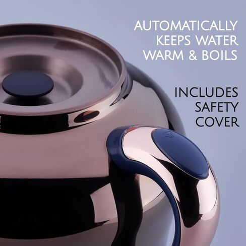 Korkmaz Samovar, Electric Turkish Tea Maker Set, Double Pots Tea Machine, Hanedan Stainless Steel Pot | 1.37 Qt+ 3.69 Qt | 110 V US Plug in Kuwait