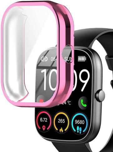 Watch Cases compatible with uaue T60 1.91" Smart Watch, TPU Case with Screen Protector, Protecting Watch Body & Screen (Black) in Kuwait