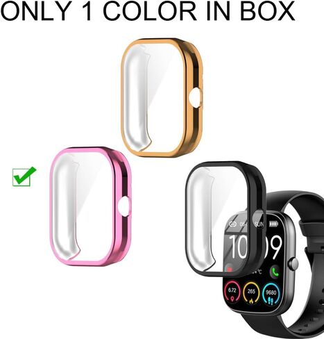 Watch Cases compatible with uaue T60 1.91" Smart Watch, TPU Case with Screen Protector, Protecting Watch Body & Screen (Black) in Kuwait
