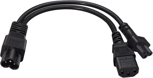IEC320 C6 to C5 /C13 Y Splitter Power Cable,C6 to C13,C6 to C5 Adapter Converter AC Power Supply Cord,C6 MALE to dual female is c13 pdu jack and c5 3 hole ac Cable.1FT/0.3M (C6 to C5+C13) in Kuwait