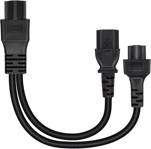 IEC320 C6 to C5 /C13 Y Splitter Power Cable,C6 to C13,C6 to C5 Adapter Converter AC Power Supply Cord,C6 MALE to dual female is c13 pdu jack and c5 3 hole ac Cable.1FT/0.3M (C6 to C5+C13) in Kuwait